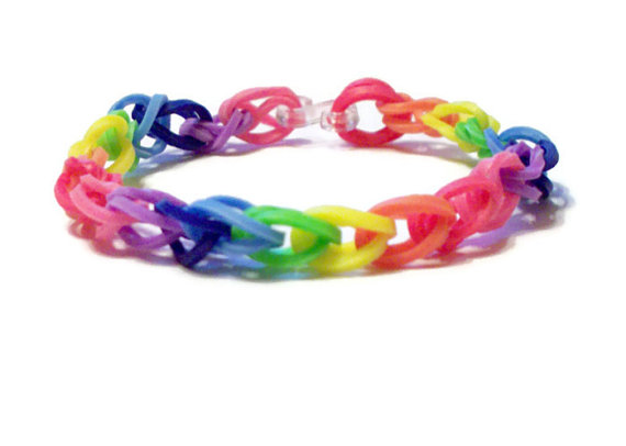 Rainbow Loom Πολύχρωμο Μονό Βραχιόλι