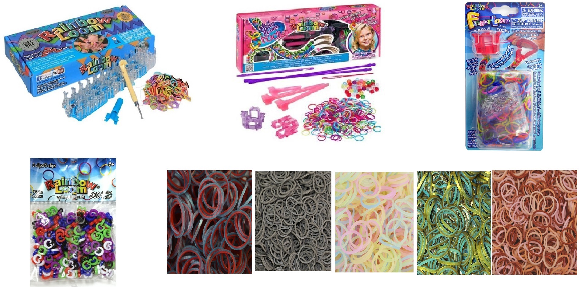Κιτ Rainbow Loom με Αργαλειό Rainbow Loom, αργαλειό για τα μαλλιά, αργαλειό Finger Loom, 600 πολύχρωμα C-Clips και 4800 λαστιχάκια