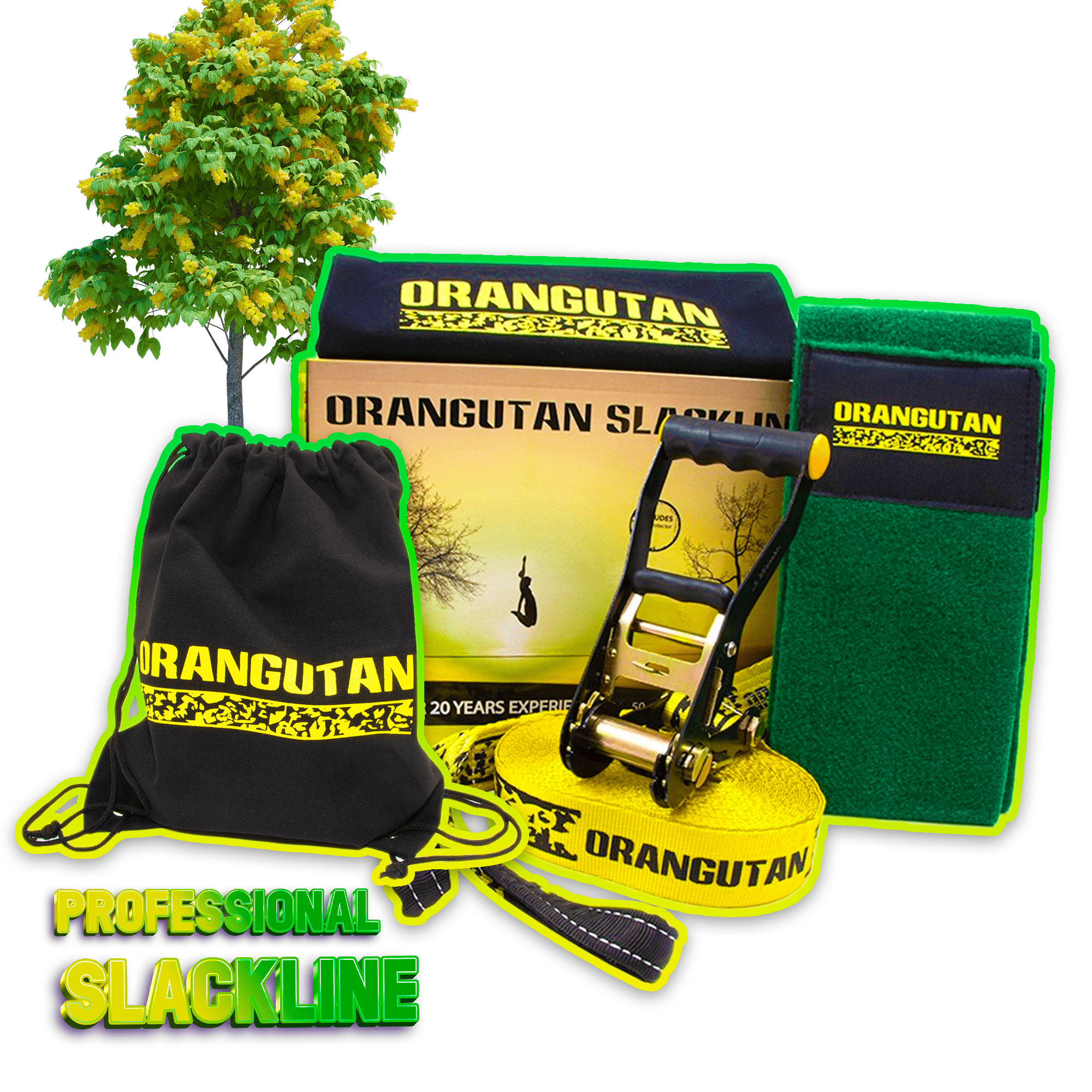Ιμάντας ισορροπίας 15 μέτρων Orangutan Slackline