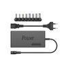 Techancy Universal Laptop Power Adapter με 8 Διαφορετικά Βύσματα σε λευκό φόντο.