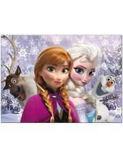 Απεικονίζει τις αδερφές ‘Ελσα και ‘Άννα τον τάρανδο Sven και τον ξεκαρδιστικό χιονάνθρωπο Olaf