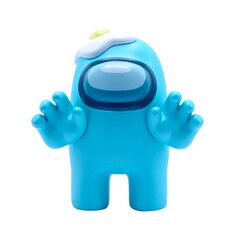 Συλλεκτική φιγούρα Among Us Cyan Egg σε λευκό φόντο και μπροστινή λήψη.