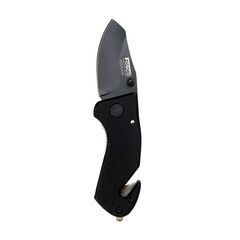 Πτυσσόμενος Σουγιάς Knife Short με Κόπτη Ζώνης και Θραύστη Τζαμιών και μαύρη λαβή.