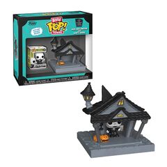 Μίνι φιγούρα Funko Bitty Bop! Towns Jack Skellington και Jack's House με κουτί συσκευασίας.
