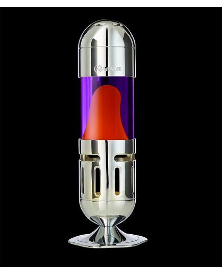 Mathmos - Κηροπήγιο Lava Lamp Pod Candle - Μωβ / Πορτοκαλί - Μαύρο φόντο