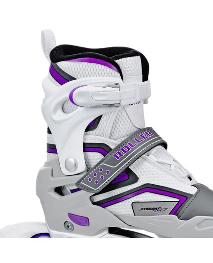 Ρυθμιζόμενα Roller Blades Stingray R7 της Roller Derby – Λευκό/Lilac - Κούμπωμα