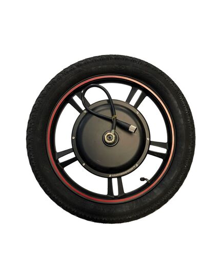Κινητήρας brushless 36V/48V 500W rear hub motor σε λευκό φόντο.