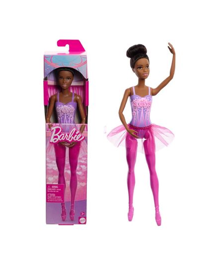 Mattel Barbie Κούκλα - Μελαχρινή Μπαλαρίνα με καστανά μαλλιά και ρόζ κουστούμι.