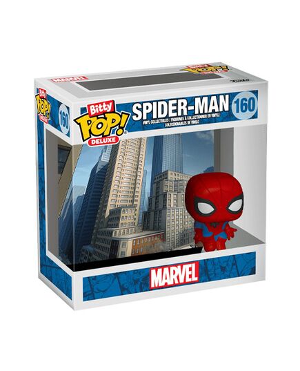 Funko Bitty Bop! με μίνι φιγούρα Deluxe: Spider-Man και φόντο Cityscape.