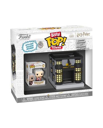 Συσκευασία Bitty Bop! Towns με φιγούρα του Garrick Ollivander και το Wand Shop του.