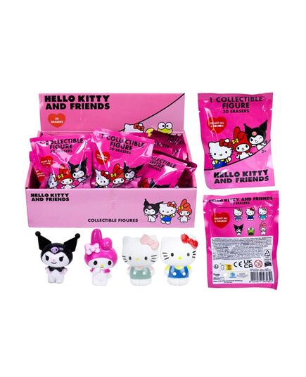 Hello Kitty & Friends: Σακουλάκι Blind Bag με 3D γόμα-έκπληξη σε διαφορετικά σχέδια.