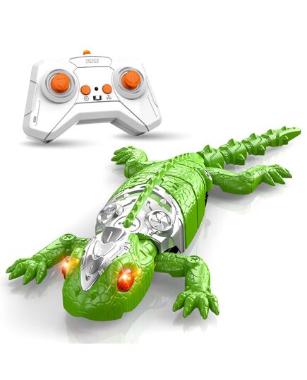 Πράσινη Τηλεκατευθυνόμενη Σαύρα Gecko που Σκαρφαλώνει σε Τοίχους με Χειριστήριο σε λευκό φόντο.
