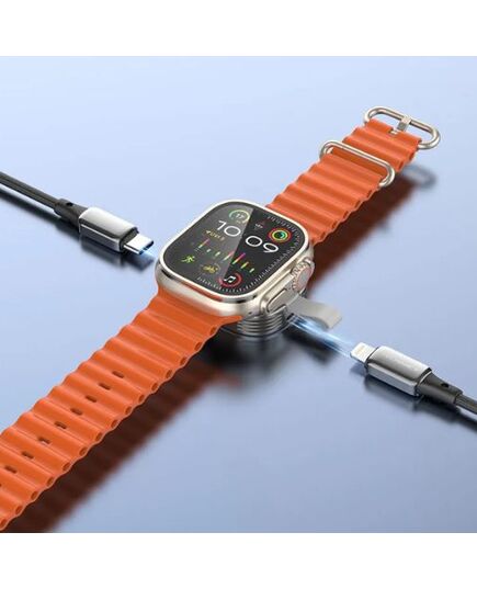 Ρολόι Apple iWatch που φορτίζει επάνω στη βάση TF2800 της Techancy.