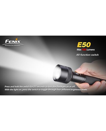 Led Φακός Χειρός E50 Fenix 780 Lumens με ένα Κουμπί Λειτουργίας