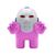 Συλλεκτική φιγούρα Among Us Pink Mask σε λευκό φόντο και μπροστινή λήψη.