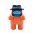 Συλλεκτική φιγούρα Among Us Orange Fedora σε λευκό φόντο και μπροστινή λήψη.