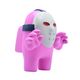 Συλλεκτική φιγούρα Among Us Pink Mask σε λευκό φόντο και σε λήψη 3/4.