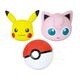 3D γόμες Pokémon με σχέδιο Pikachu, Pokeball και Jigglypuff.