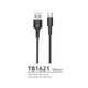 Μαύρο Καλώδιο USB Type-C της Techancy ενός μέτρου TF05610.